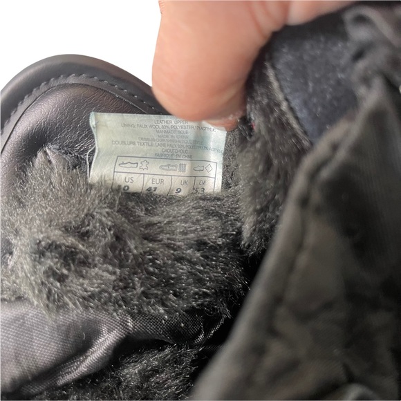 PAJAR Women's Black Leather Suede Lace Up Faux Wool Snow Winter Boots -30c 10 - Picture 9 of 14